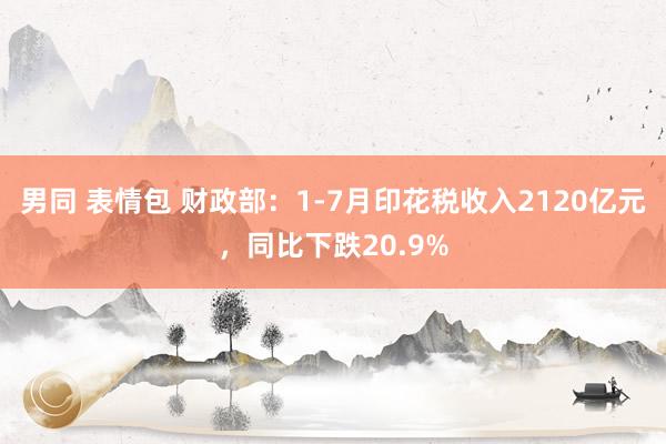 男同 表情包 财政部：1-7月印花税收入2120亿元，同比下跌20.9%