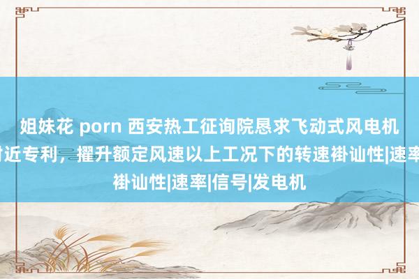 姐妹花 porn 西安热工征询院恳求飞动式风电机组转速波动附近专利，擢升额定风速以上工况下的转速褂讪性|速率|信号|发电机